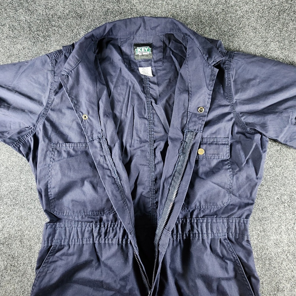 Key Imperial Navy Zip-Up Coveralls Mens Large Regular Work Wear Mechanic EUC - Picture 2 of 8